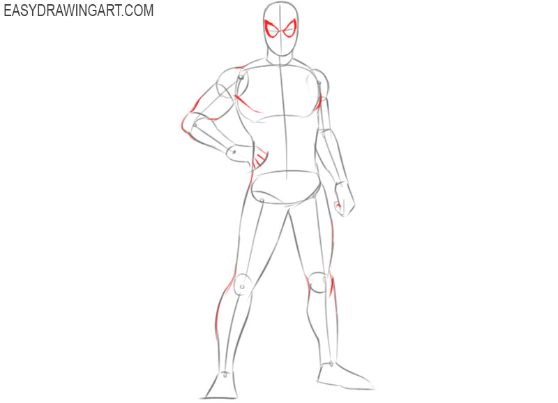 how to draw cute spiderman
