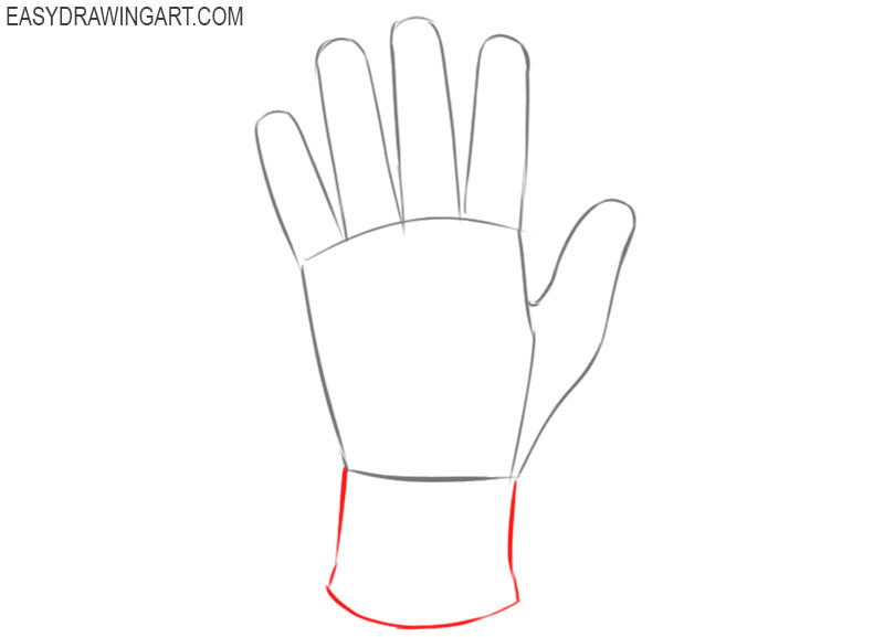 how to draw gloves easy