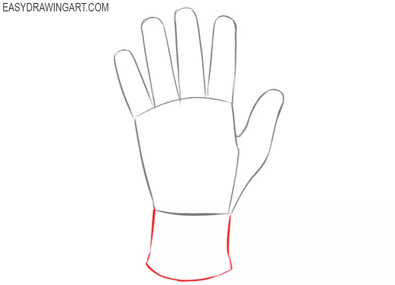 how to draw gloves easy