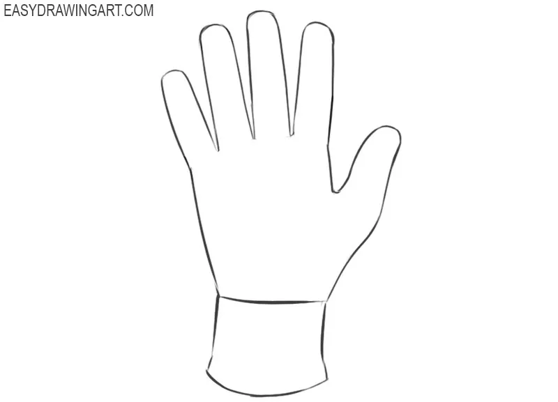 how to draw hand gloves