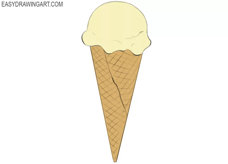 How To Draw Ice Cream Cone Easy Drawing Art