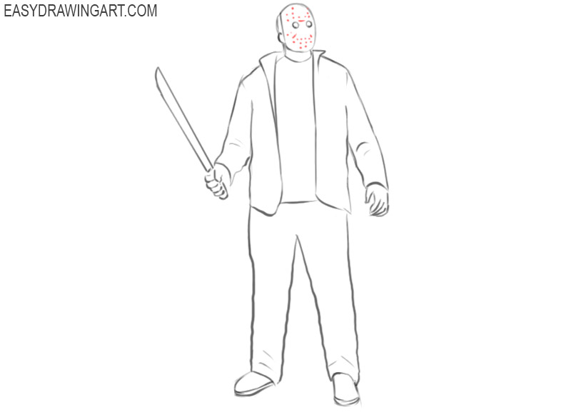 jason voorhees pencil drawing