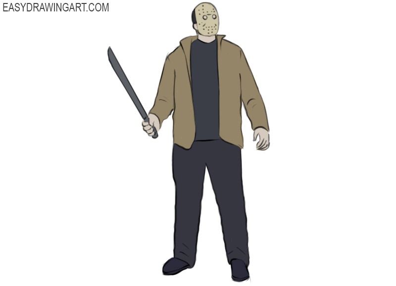 how to draw Jason Voorhees