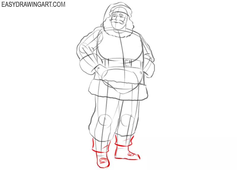 how to draw santa claus easy