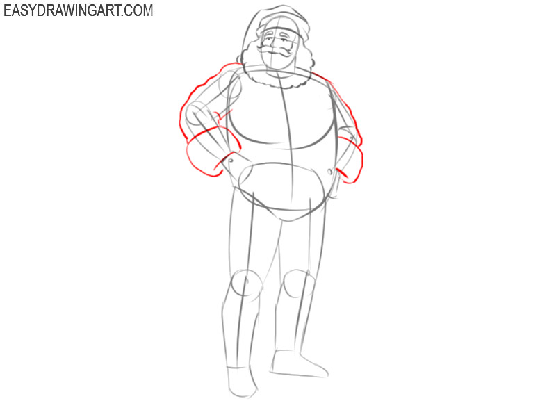 how to draw santa claus step by step easy