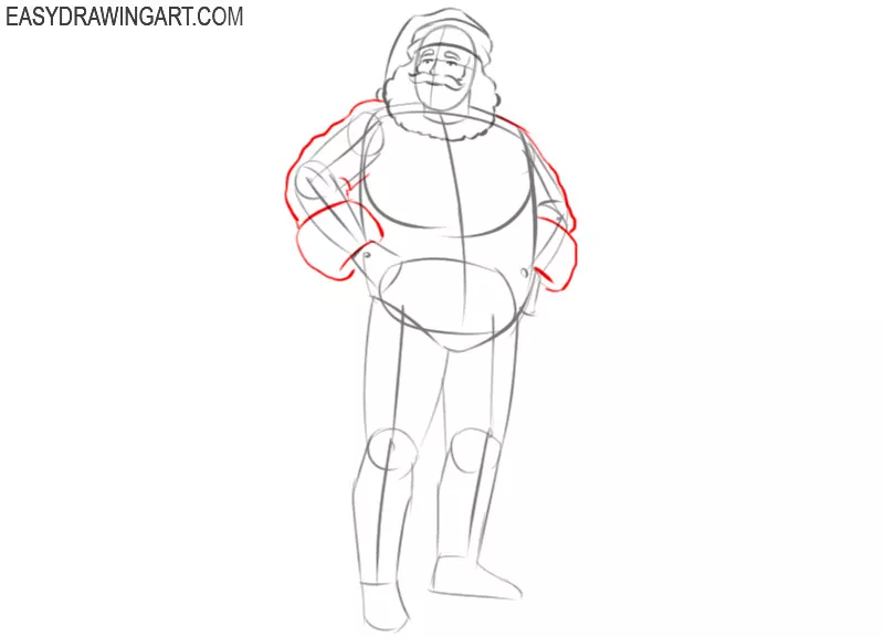 how to draw santa claus step by step easy