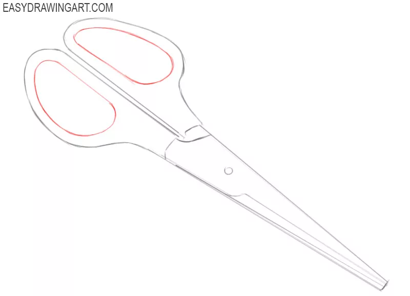 how to draw scissors very easy