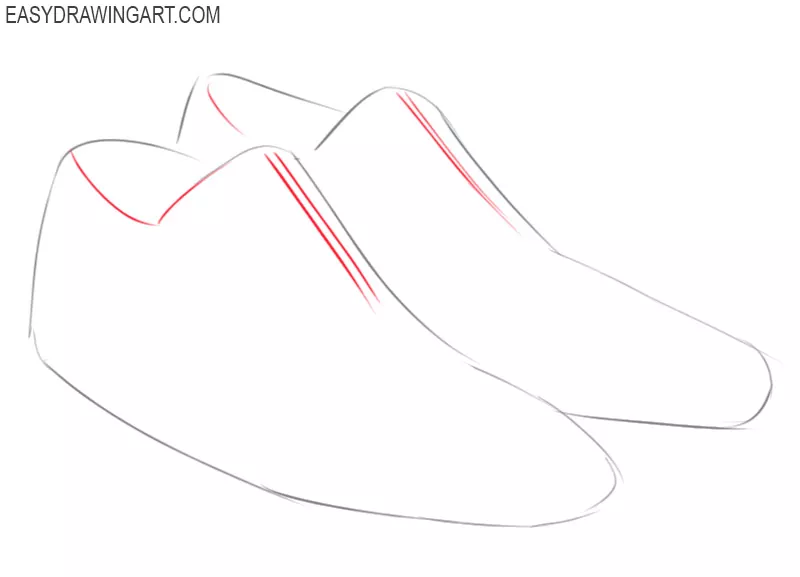 how to draw shoes by steps