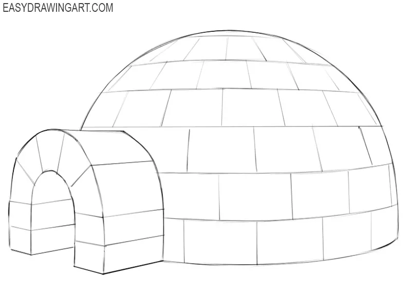 how to draw simple igloo