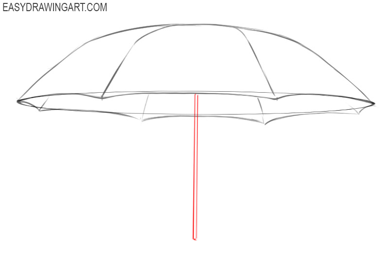 how to draw simple umbrella