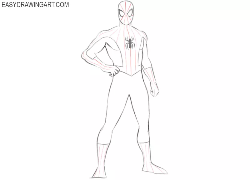 how to draw spiderman easy steps