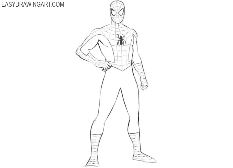 how to draw spiderman easy way