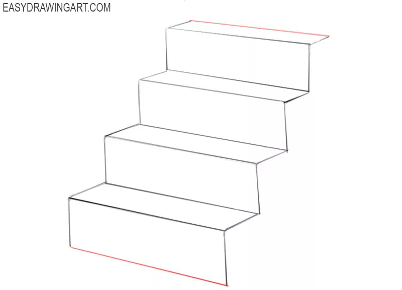 stairs drawing step by step