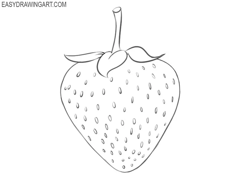 how to draw strawberries step by step
