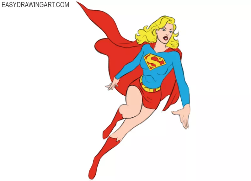 how to draw supergirl