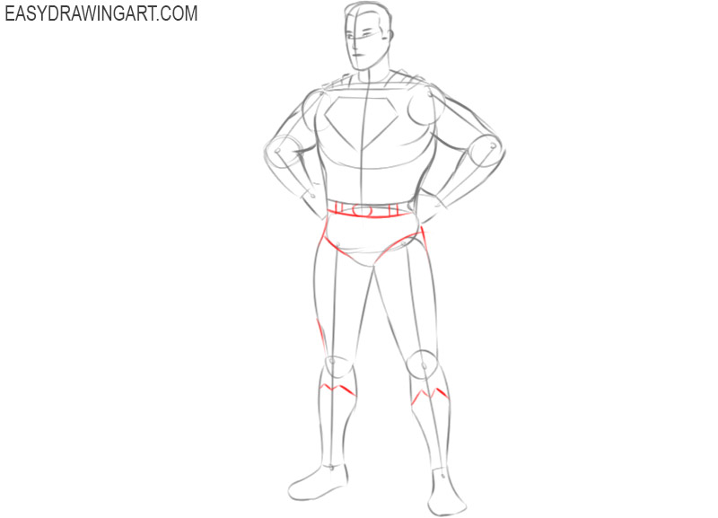 how to draw superman easy step by step
