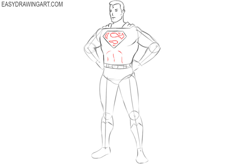 how to draw superman in cartoon