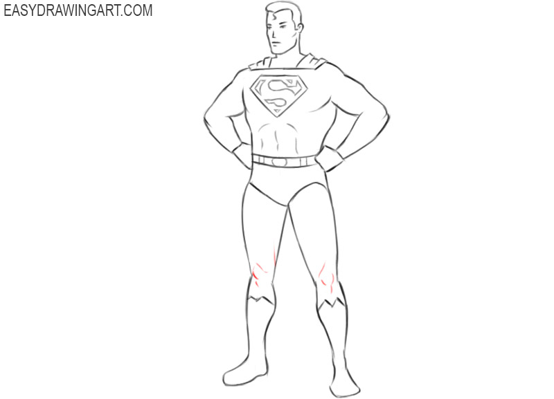 superman drawing with color