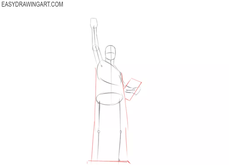how to draw the statue of liberty easy step by step