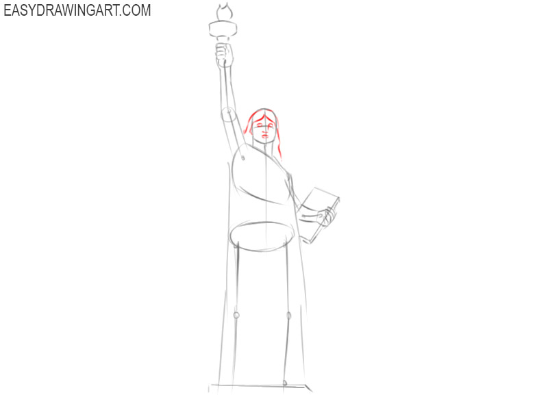 how to draw the statue of liberty real easy