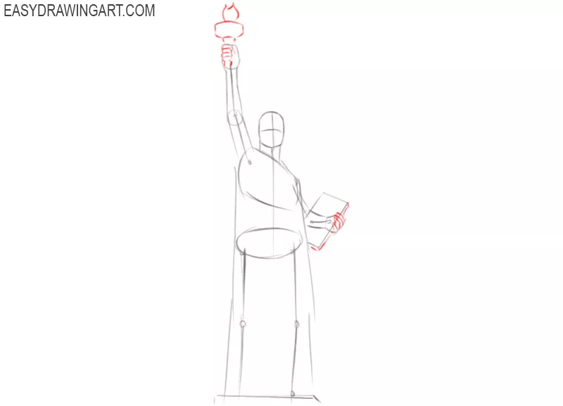 how to draw the statue of liberty simple