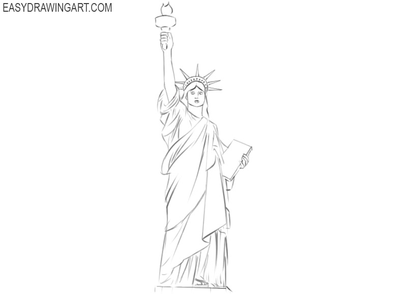 the statue of liberty drawing step by step