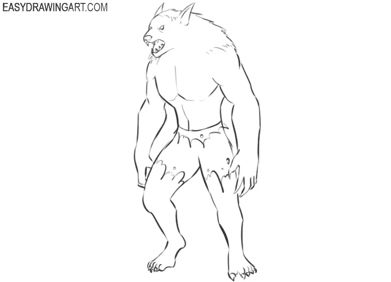 how to draw werewolves step by step