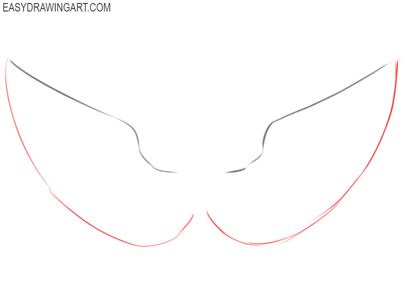 how to draw wings step by step