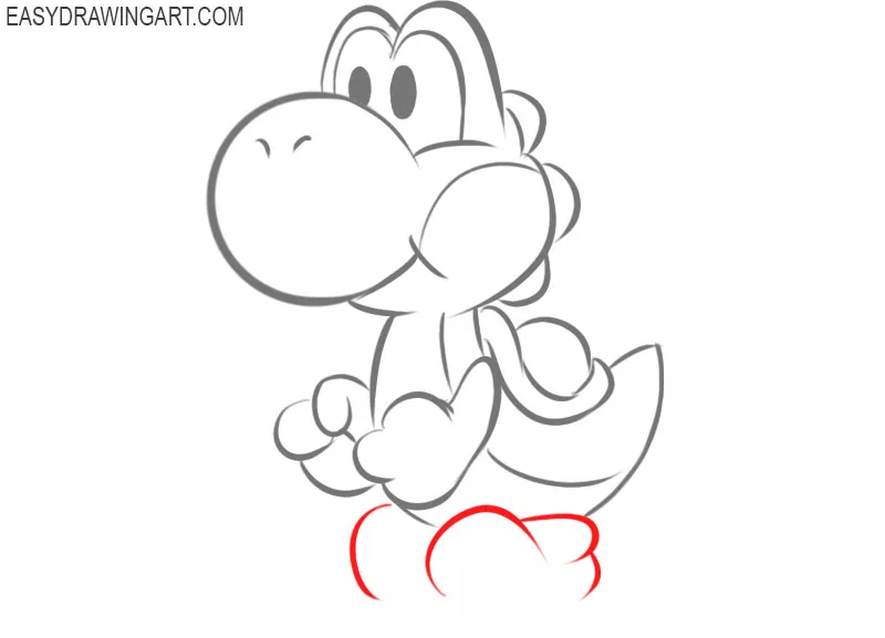 how to draw yoshi from mario step by step