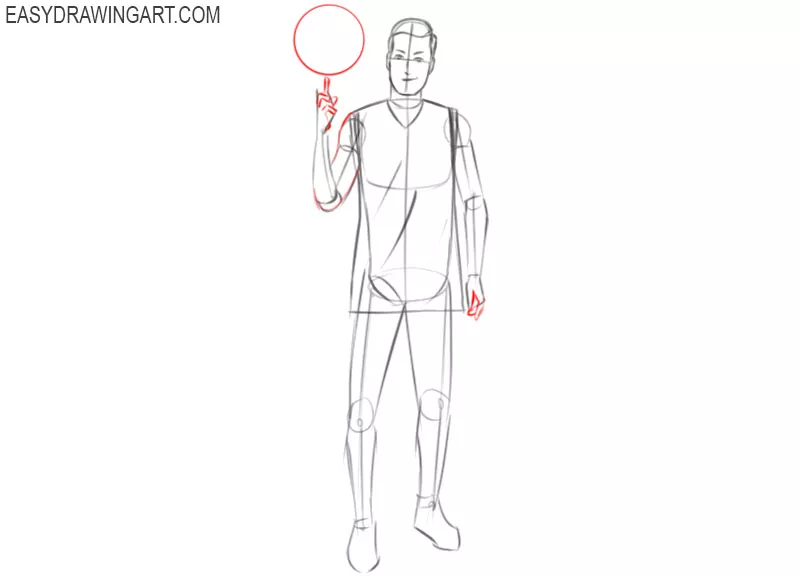 how to easily draw a basketball player