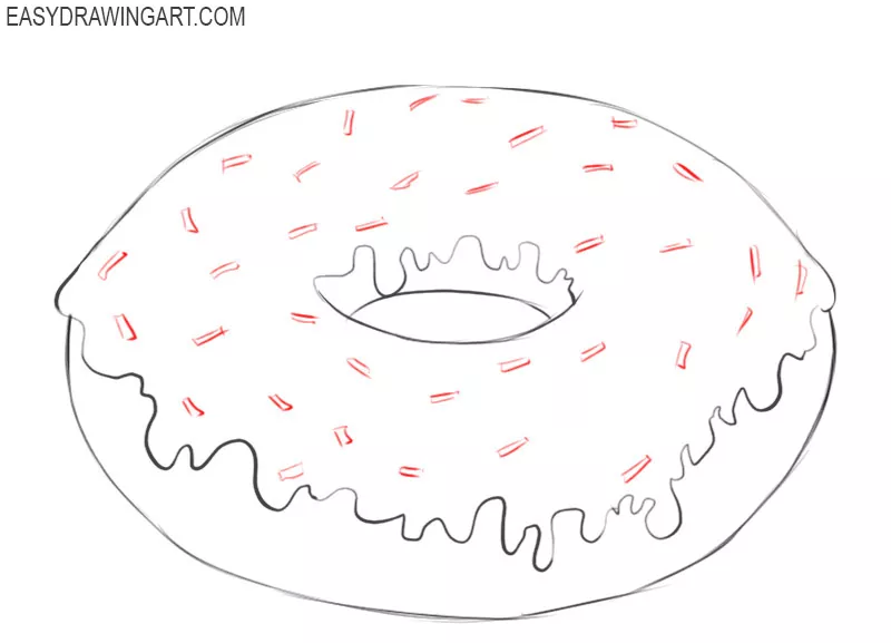 How to draw a donut step by step