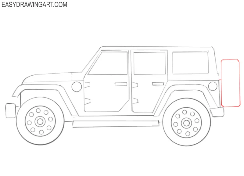 jeep drawing easy