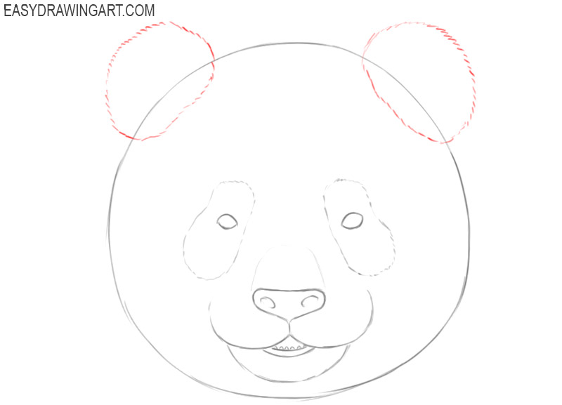 panda face drawing step by step