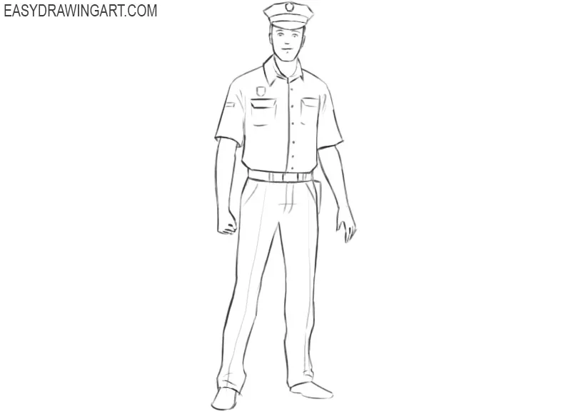police officer drawing easy