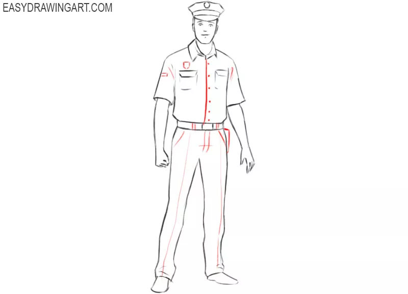 police officer drawing for beginners