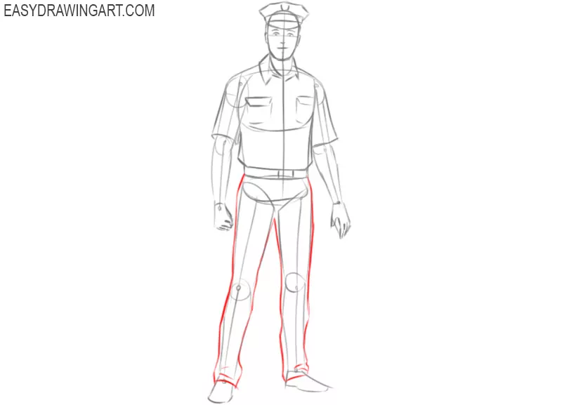 police officer drawing step by step