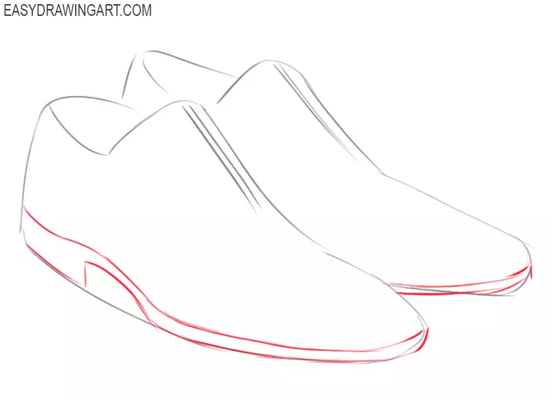 shoes drawing step by step