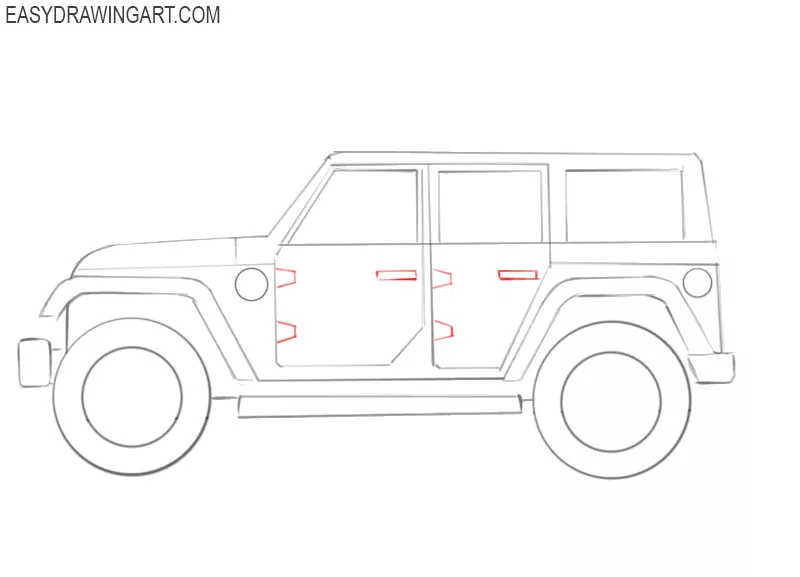 show me how to draw a jeep
