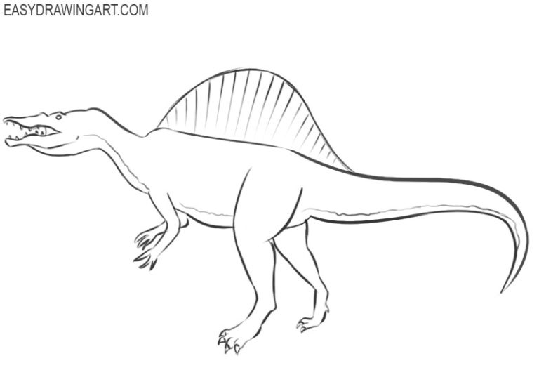 How to Draw a Spinosaurus Easy Drawing Art