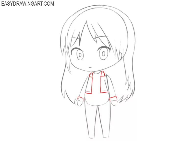 step by step on how to draw a chibi girl