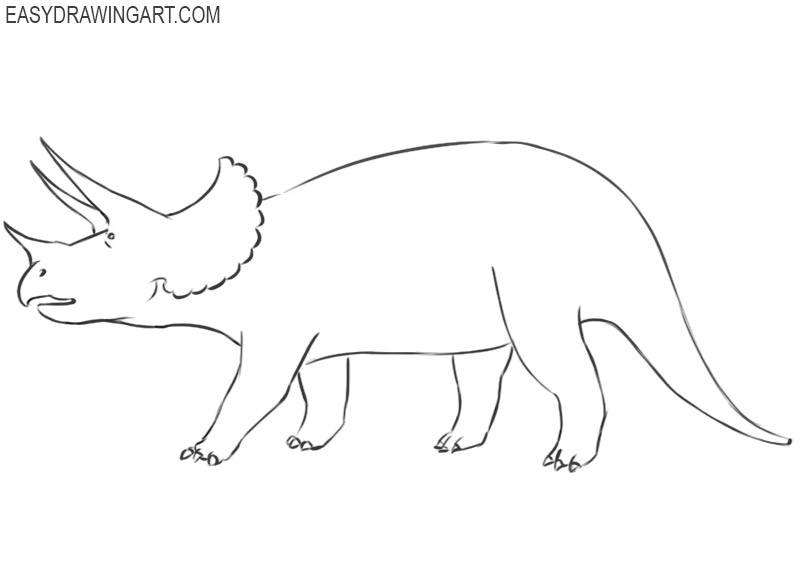 steps of how to draw a triceratops