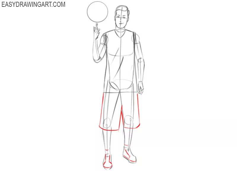 steps on how to draw basketball player