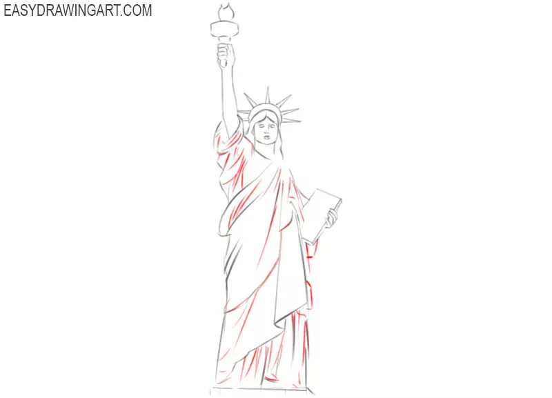 steps on how to draw the statue of liberty