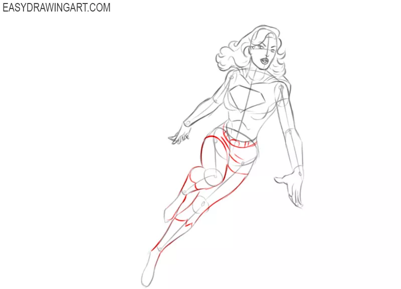 supergirl drawing easy