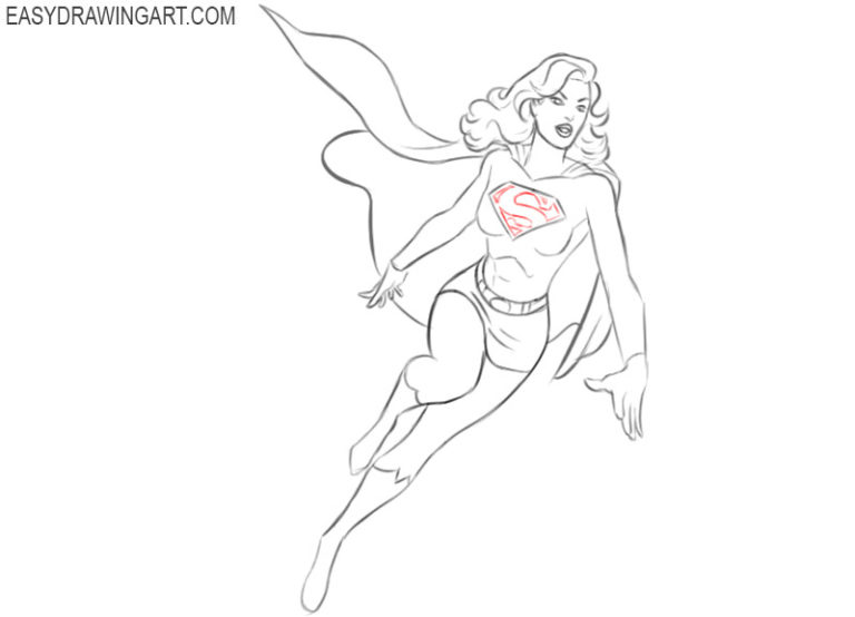 How to Draw Supergirl Easy Drawing Art