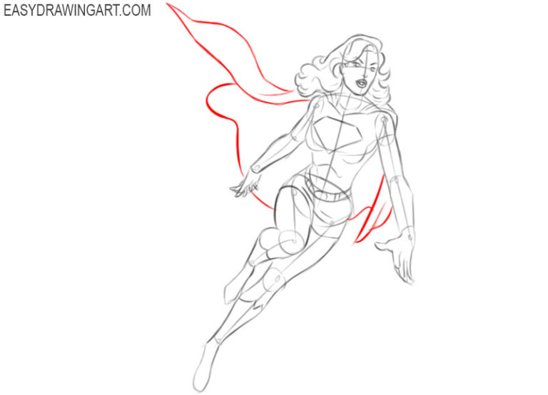 How to Draw Supergirl - Easy Drawing Art