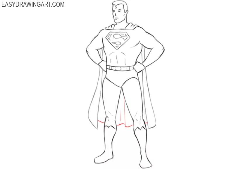 superman drawing step by step