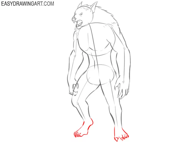 teach me how to draw a werewolf