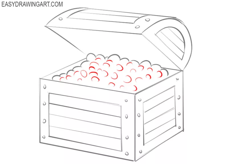  treasure chest drawing with color 