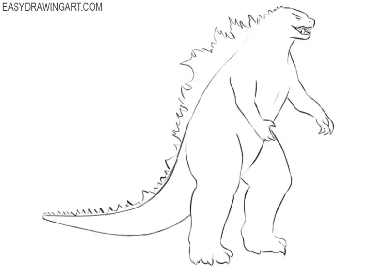 How to Draw Godzilla Easy Drawing Art